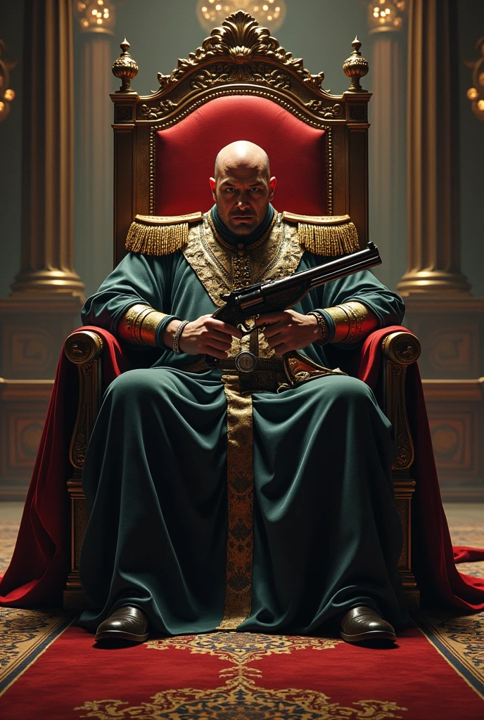 Leader, destroy country, sitting on Throne, Bodies piled up on top of each other