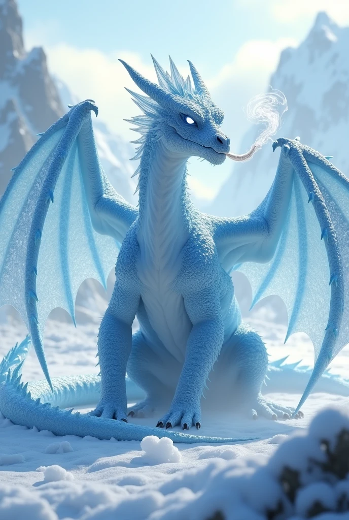 Ice Dragon Description: A dragon that breathes an icy breath that slows enemies' attack and movement speed., freezing them for a short period.