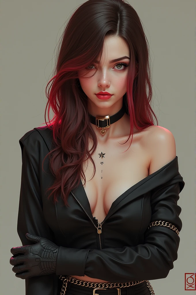 (insanely detailed, beautiful detailed face, masterpiece, best quality), ginger hair, ultra detailed beautiful eyes, very long hair, looking at viewer, giant boobs, busty, glowing eyes, freckles, (red hell background), beautiful detailed glow, lots of glow, dominant personality, hyper-realistic, perfect hand, 1-demongirl solo, (masterpiece, extremely_detailed_CG, 8k_wallpaper:1.2 ) highlight, shadow, chain leash, chained, chain, wearing spiked collar, upper body open leather jacket, showing boobs, demon lots of lights and glows, focus on boobs, nsfw, naked, freckles, yellow eyes, drooling, yellow eyes, sharp teeth, open mouth, red horns, tongue, licking, saliva, fangs, tongue out,,