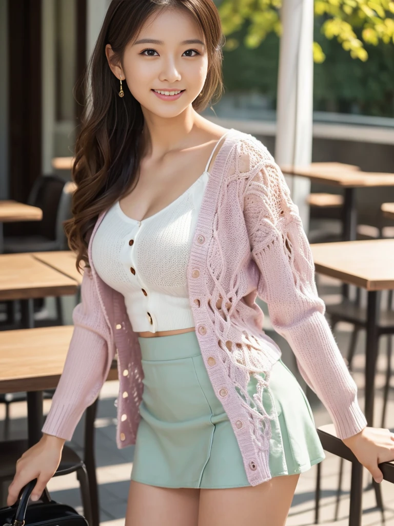 Raw photo、Ultra-realistic、Ultra detailed face、Detail lips、Detailed eyes、High school girl smiling showing her teeth、Long Hair:1.1、chest、Visible curves、Laughing with your mouth open 、Tokyo city角、 Whole body、( Slender body)、(Long Hair)、Big Breasts、Idol、(pastel colour)、18-year-old、Small face、Braid、 Tokyo city、Long beautiful legs 1.2、Curved waist、flower、uniform、blouse、Wide forehead