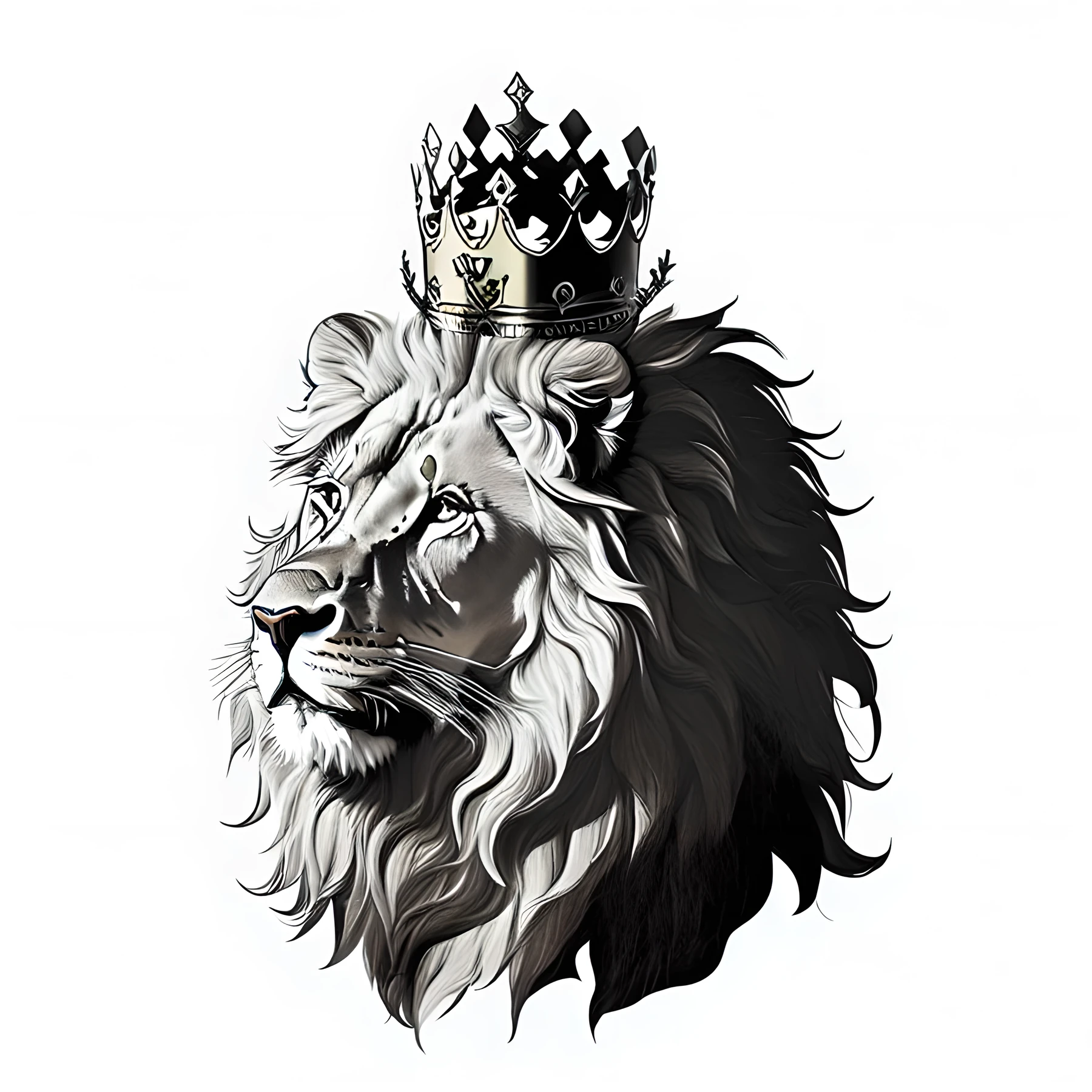 a close up of a lion with a crown on its head, lion with crown, king of the jungle, with the mane of a lion, lion head, half lion, the mane of a lion, 2 d full body lion, third lion head, high detailed official artwork, king of kings, high quality illustration, lion, highly detailed vector art, portrait of a king