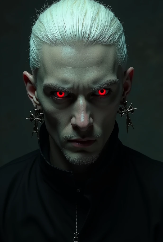 Male character with white hair and blindfolded eyes with his tongue out