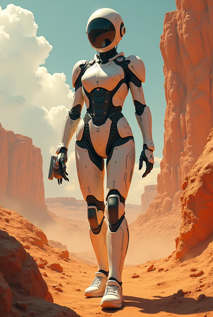 (Masterpiece, Best Quality:1.4), (Highres), (Hyper Detailed:1.4), (Digital Art:1.2), 4K,
Outdoors, (Space:1.2), (On Moon:1.2),
1Girl, Solo, Standing, (Robot:1.2), (Upper Body:1.2), From Behind, Looking Back, Looking at Viewer,
(Curvy:1.4), Huge Ass,
(Mechanical Arms:1.4), Mechanical Legs, Huge Pauldrons, Mechanical Parts, (Black Visor:1.2), (Helmet:1.4),