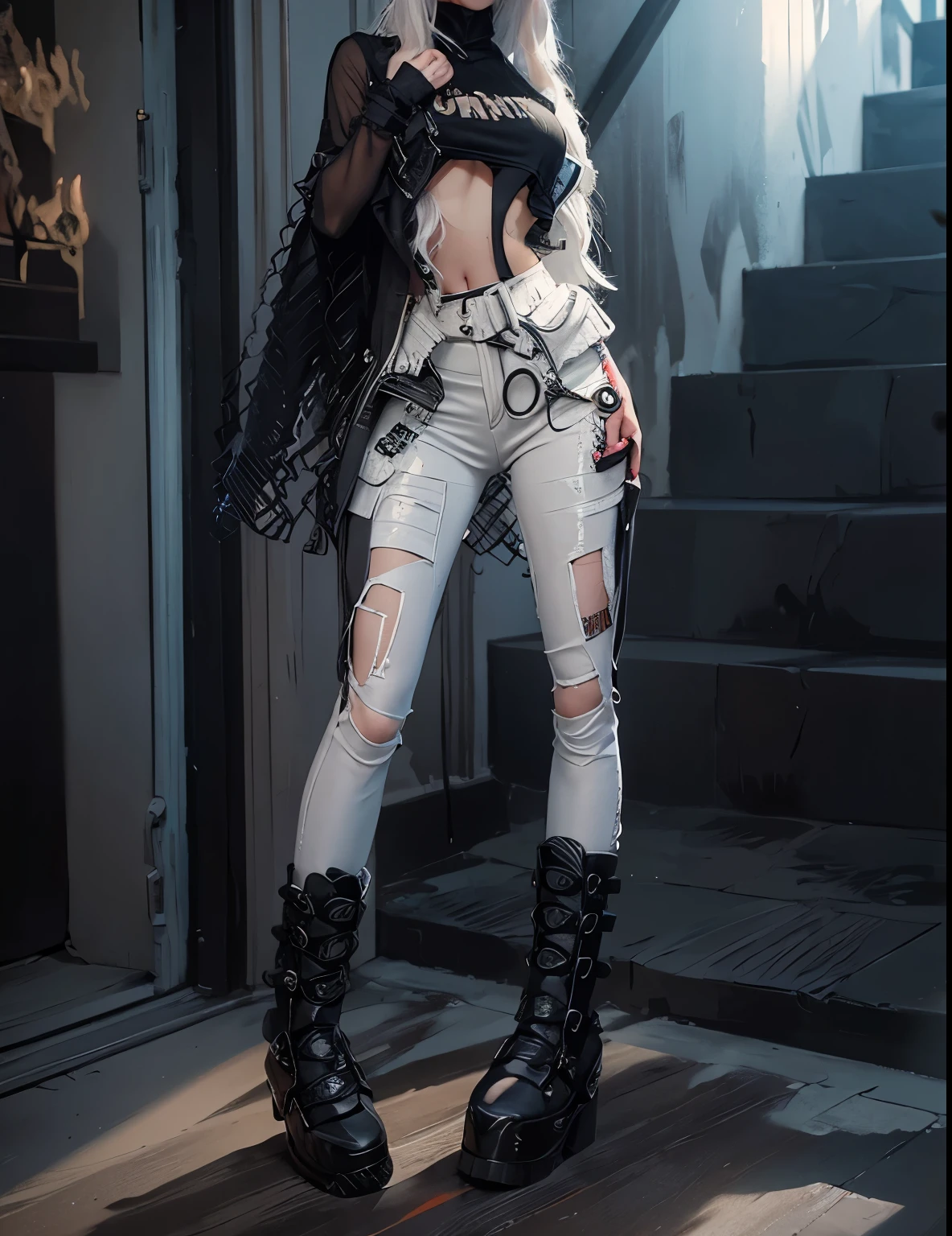((Create Odin girl 16+), (facing the viewer, standing close-up, full height), (smoke, fire), (thin graceful body, facing the viewer), (dynamic pose), (standing with legs wide apart) , (sexy), (delicate scarlet lips), (straight, black long hair), (small thong, short T-shirt, bare shoulders), (narrow hips, beautiful breasts))_((Artistic Stylization), (fantastic film- comic), (soft oil painting, digital painting), (elegant line, clear outline, high-quality drawing, shading))_((Simple color palettes), (color richness, saturation, harmony, balance), (background - dark, cold tones), (fantasy-horror, - cyberpunk, deep space, spaceship))_((Sexy, erotic), (hands in elbow pads, palms wearing tactical gloves), (bare thighs, thongs, bare belly-navel, minimal clothing ), (legs in combat knee pads, thigh-high stockings - sexy), (massive leather lace-up boots), (space design, dramatic scene, combat situation))_((Background, fantastic ship lock, (films; Lucas Arts, R.Sh. Giger "Alien", Giger's monsters, space monsters), (a stunning scene in a spaceship - "Alien" monsters), (warm contrasting light, cold shadows))_ ((Cinematic masterpiece, highest quality), (contrasting shadows, clear, bright light), (warm range of colors, contrasting light with cold shadows))_((Cinematic animation, ), (soft clear shapes, wide strokes, attention to detail), (16K | Ultra HD | Full HD)).
