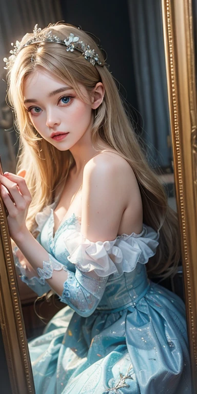 (((masterpiece, best quality))), (((high quality))), (((high resolution illustration))), (((hyper detail))),NSFW, (((Wordsworth's Sharon))),(((Very beautiful long blonde hair))), (((Very beautiful face))), ((((Detailed face)))),(((very beautiful blue eyes))),(((Realistic Skin))),(((her face is flushed))),(((slim body))),(((slim thighs))),(((small breasts))),(((very beautiful slender legs))),(((White dress with extremely detailed and intricate decoration))),(((beautiful earrings))),(((beautiful hair ornaments))),(((at the very beautiful bed))),(((wet her skin))),(((1girl))),(((saliva))),(((very angry))),((lying)))