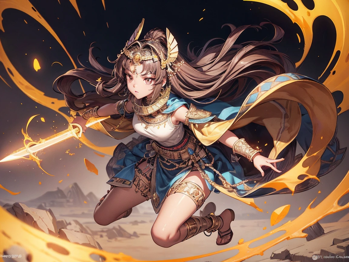 warrior woman, africana, appealing, brown dress, Strength, might, Lumiere, Godlike, elsword, determined