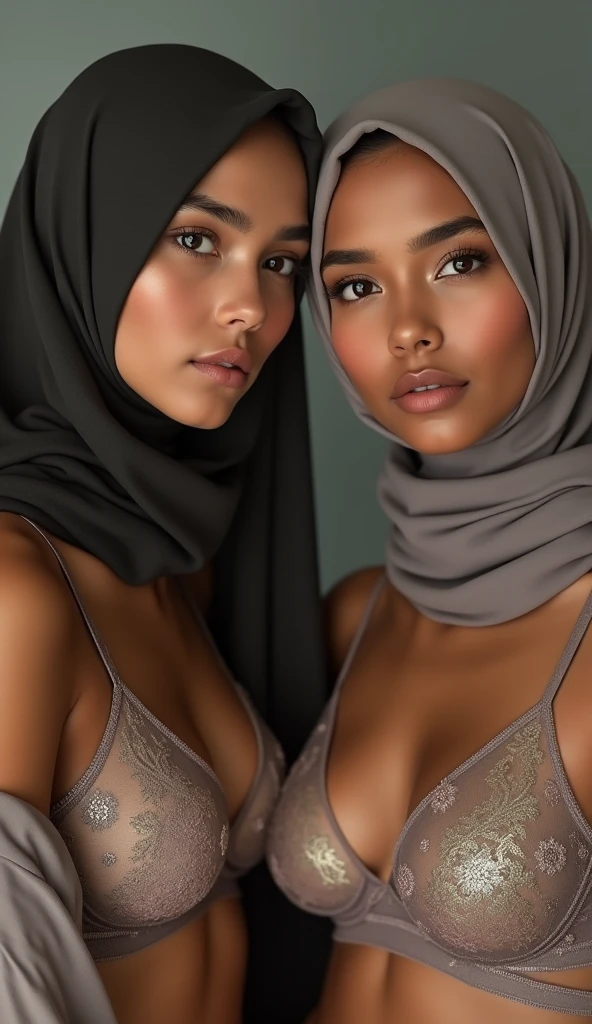 black girl and white girl in hijab