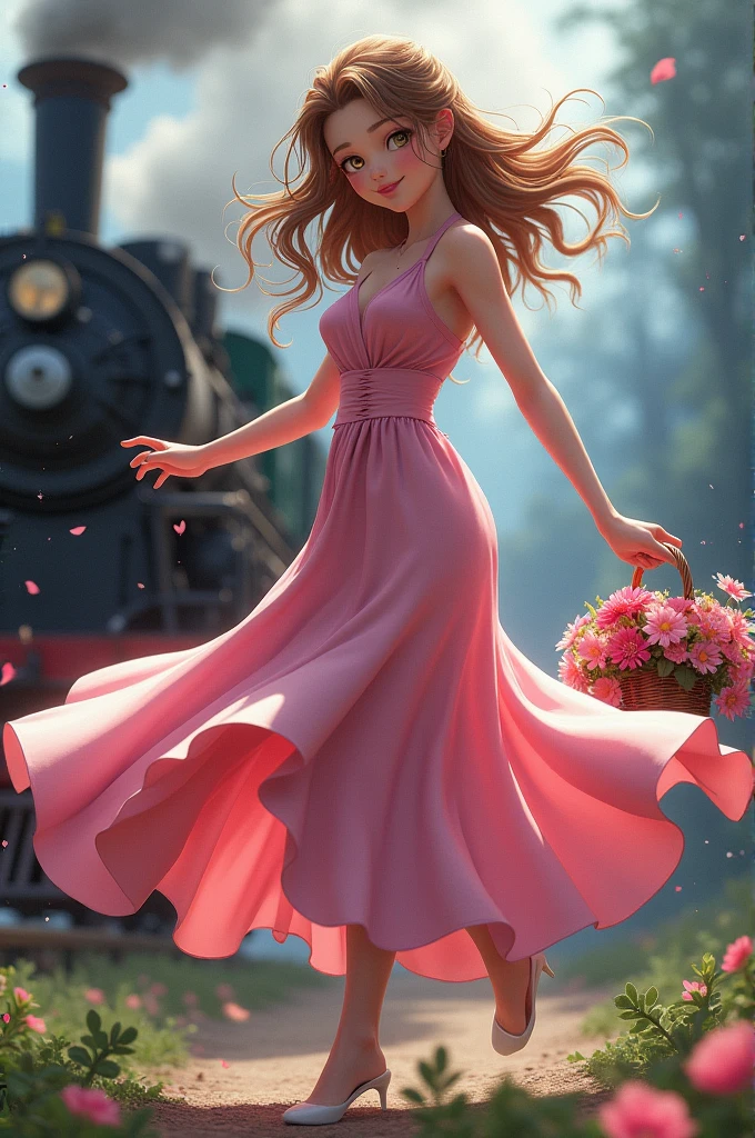 Create a logo for a clothing store with a pink background with sparkles and an animated woman with a purse in the center that says prettyy exclusive 