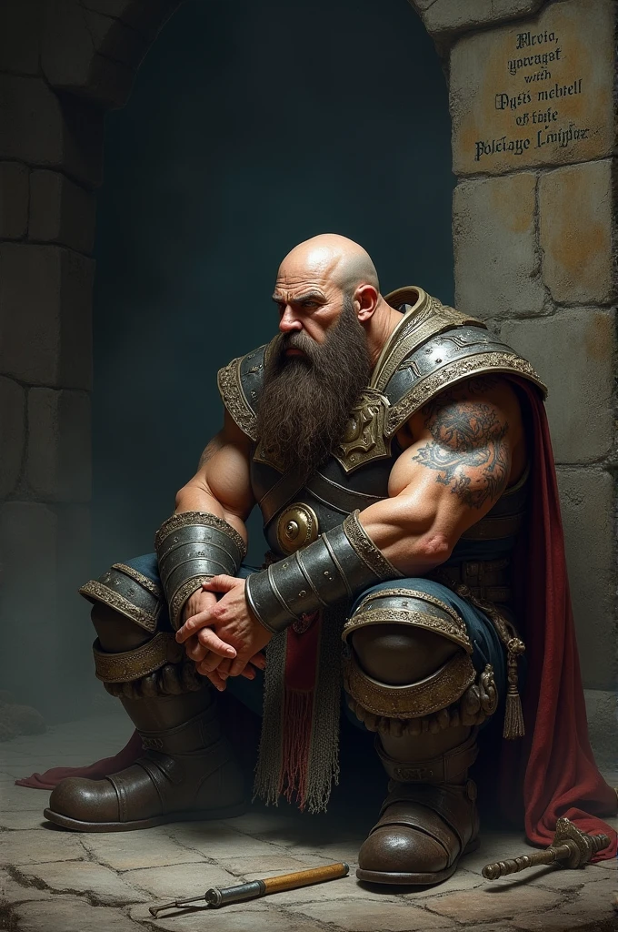 dwarf with a bald head and bulky dark beard and metal armor , david rios ferreira, Paulo Davey, Joel Torres, andres rios, Alejandro Mirabal, danilo torres, Paulo Heaston, foto do perfil, Juan Caloto, Karl Pilkington, ignacio fernandez rios, foto de perfil headshot, Aykut Aydogdu, Carregado