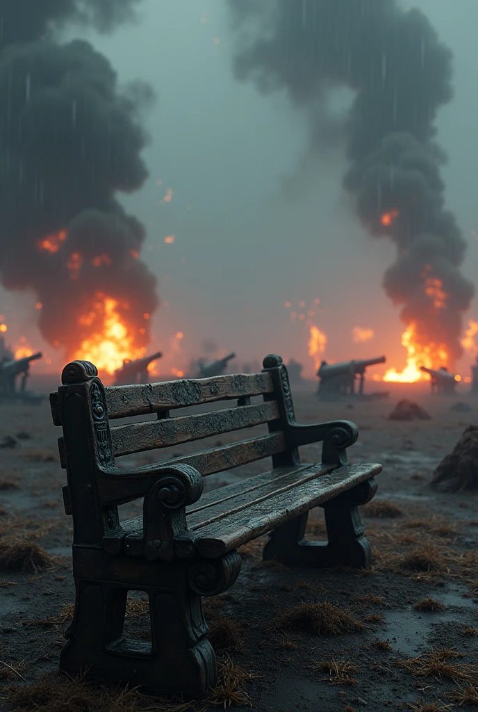 War photography of a motivatedchair in the middle of an epic battlefield full of explosions and fire, huge nuclear explosion, debris, smoke, destroyed vehicles, rubble, ruined buildings, apocalyptic.
highres, high resolution, sharp focus, detailed, cinematic, artistic shadow, sidelighting, fire glow, dark sky.
<lora:LowRA:0.7> <lora:Chair-000034:1>