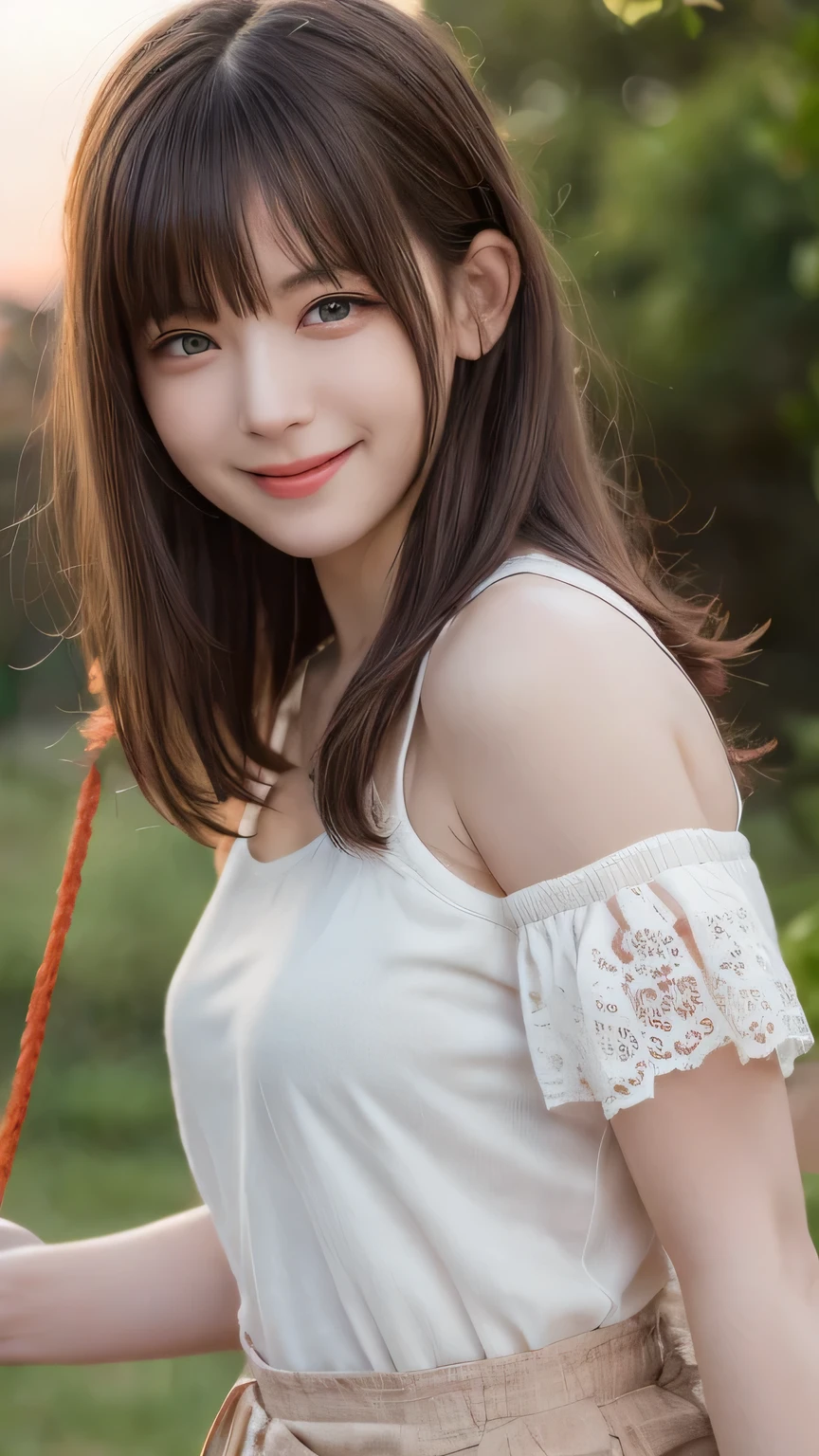 top-quality,fullbody shot,,super high resolution,(Realistic:1.4),Raw photography,
highest quality、masterpiece、超A high resolution、(Photorealistic:1.4)、RAW Photos、1 girl、White Dress、Off the shoulder、Flower Field、Glowing Skin、A light smile、Braided hair、Floating Hair、Rape flower field、Backwards、Backwards , Straw hat , huge shy smile , big eyes , heart-shaped pupils , blush , pout , random cute pose , dancing , running , t pose