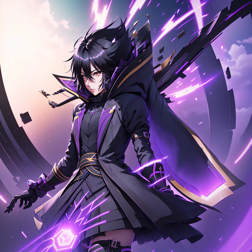 anime, anime girl, anime art, anime, black hair, purple, black eyes, black hair, black hair, black hair, black hair, black hair, kirito, okata kazuto, keqing from genshin impact, trigger anime artstyle, epic anime style, gapmoe yandere grimdark, akasuki voidstar, anime wallaper, AMD FidelityFX Super resolution 3, octane rendered, Unreal engine 5 effects, extremely detailed portrait,