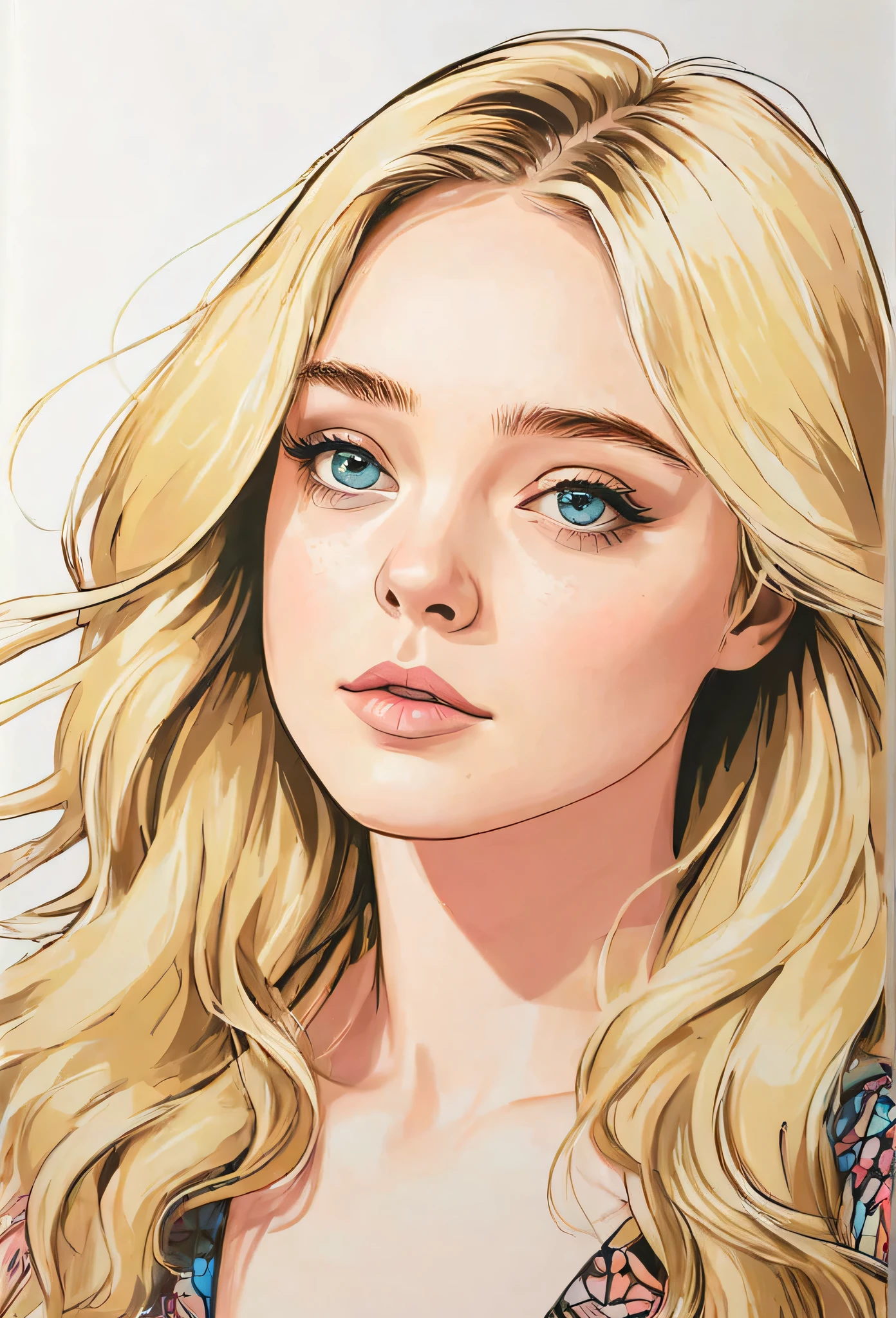 a young woman, with the features of (Sophie Mudd), (Dakota Fanning), (Ashley Greene),(elegant long dirty blonde hair),(perfect face), (without makeup), slim body, lean build, narrow shoulders
Extremely realistic photo,  UHD, retina, masterpiece, accurate, anatomically correct, high quality, award winning, best quality, highres, 16k, 8k, flat colors, line art, sketch, vector  (coloring book:1.1), fill frame, clipart, and thin black lines, full body, blowing a kiss