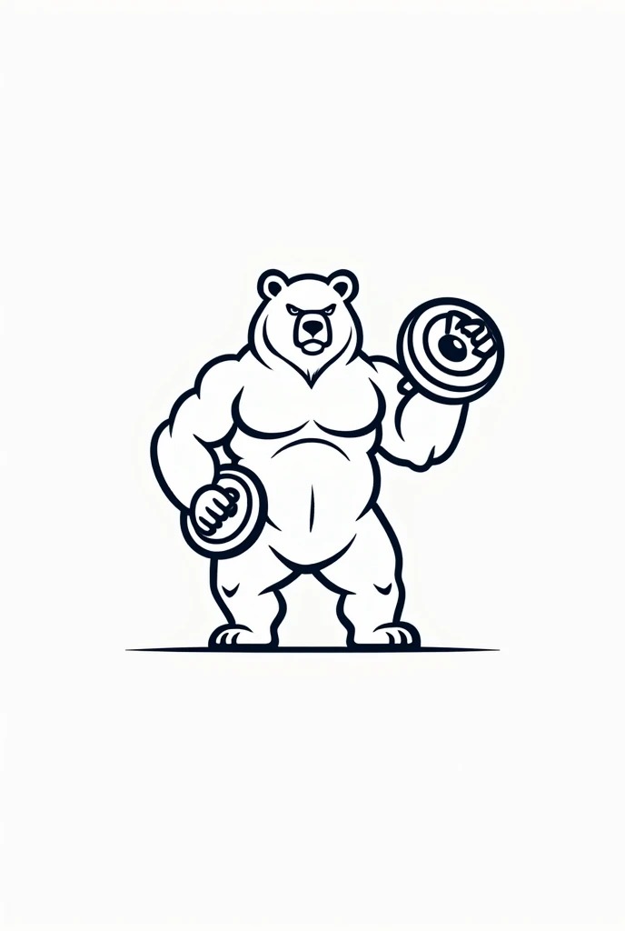Polar bear face,Cute face,Humanity(polar bear), (without shoes) , Chubby, muscular character, bare chest, black competitive briefs, strong thigh, (grey eyebrows:1.1),(perfect black eyes), gym background,print style。(Artist:Takemoto Arashiundefined, undefined, undefined, undefined, working out
