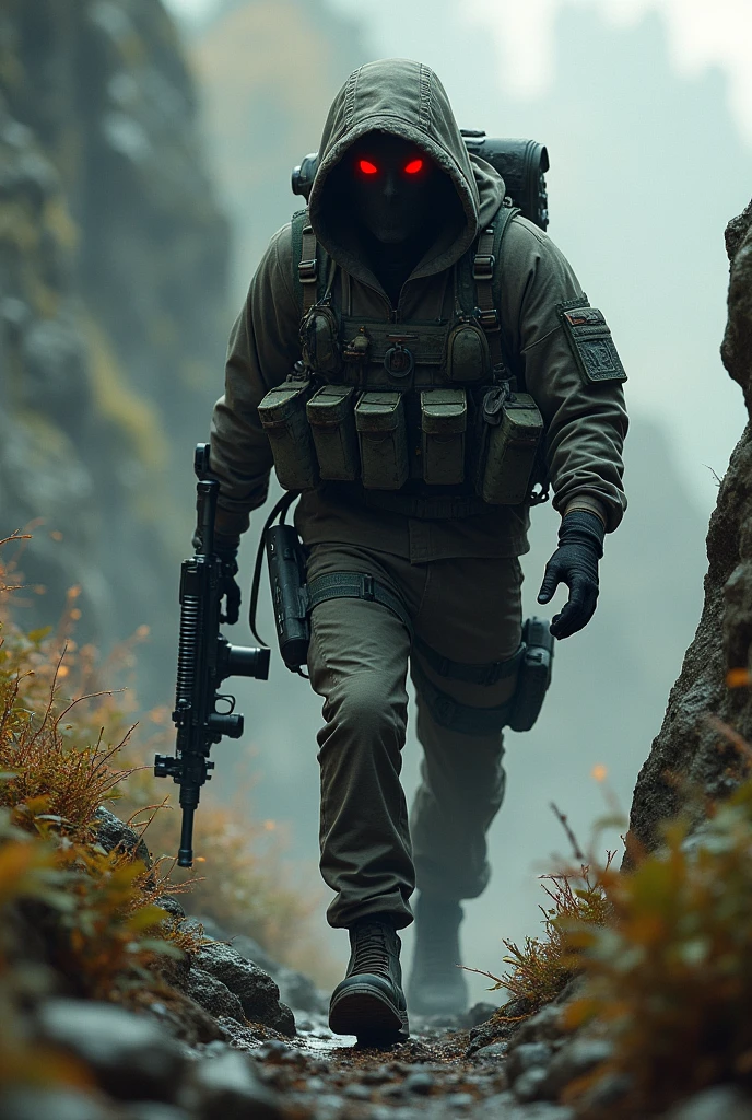 (best quality, masteripiece:1.2) 8K detailed, photorealistic, thick outlines, strong shadows, <lora:more_details:0.7>, futuristic scifi, male soldier, wearing high-tech scifi armor, wearing camouflage hooded cloak (holding HK416, aiming gun, open fire, shooting) <lora:HK416-v2:0.7>
(walking low at the ready) (no-man's-land, forest, warzone)