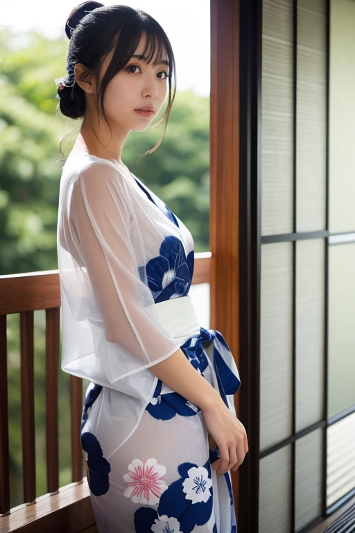 top-quality、​masterpiece、ultra res、cute girl face、Onsen inn、Wearing a yukata、full bodyesbian、Famous actresses of Japan、very beautif、A sexy、sexypose