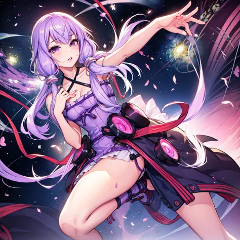 yuzuki yukari, gloss lips, sexy lips, look at, saliva, kissing face, first-person view, spread leg,look up,