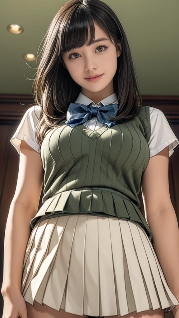NSFW、8K,highest quality, masterpiece, Super detailed, ultra high resolution, realistic, RAW photo, , absolute resolution, complete limbs、complete anatomy、1 girl, 、girl、、(smile:1.5)、、、(bionde:1.5)、、(high ponytail:1.3)、(Gal style thick shadow eyeliner:1.3)、(long false eyelashes:1.3)、gal style makeup、gal style earrings、、(white panties:1.1)、(cameltoe:1.3)、、(upskirt)、from below、Arafed Asian woman in uniform posing for photo, a hyperrealistic , hyperrealistic , Cute high school girl, wearing japanese school uniform, japanese , japanese girl uniform, high school girl, Dressed as a high school girl, realistic young gravure idol, japanese girl, sexly :8, girl in uniform, realistic 、、 (black knee high socks:1.3)、(school uniforms:1.3), (
solid-color clothes around
waist:1.5), (knot on waist:1.3), (white collared-shirt:1.4), ((white collar, unbutton, short sleeve):1.2), (light green plaid-pattern pleated-skirt:1.3),