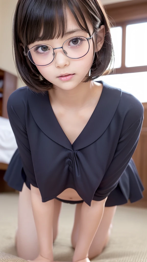 masterpiece, 8k,((   bed room   )),(((     pitch black, darkness, night room     ))),(((Primary school students))), (((bring the mouth closer to the viewer)))(((    huge breasts, sagging breasts    ))),Black hair,((short bob hair)),(((   Right in front　))), lie down on the bed,Primary school students,(((child))),blunt bangs,(((       sleep on stomach        )))((Shiny milk body)), (((Soft and smooth skin )))butt, My body is slimy,blush, soft skin,(((   Subjective   ))),little cute sister,(pink long knee high boots),from front,bring one's face to the viewer, younger sister, child,blunt bangs,troubled eyebrows, skin, pleasure face, Subjective,cute little sister,((  camel toe  )),from front, subjective, bring one's face to the viewer,sweat,Fatty face, painful face,fall forward,((   bring your face closer   )),((   close up of face   )), plump body,((Feels good)),(((pleasure))), body covered in milk,(((plump thighs))),closeup face,glamorous,(((Big breasts that make you want to suck them))),(((Soaking wet))),(((   Prone　)))(((twist the breasts))), school uniform, seraph, pleated skirt, sailor collar, white shirt, ((my clothes are soaked)), transparent clothes,My sister came home soaking wet,(((low-key ))),(((plain))), (((   huge breasts, sagging breasts   ))),(((Glasses))),Secret sex, look at the viewer, (((paizuri))),(((   prone position   ))),(((My sister is dying to have sex))), Sister with a lot of sexual desire, Sister with a lot of sexual desire,(((  Having her breasts massaged from behind   ))),(((On all fours))),(((   From directly below   ))), (((   grabbing breasts   ))),(((plain sister))), plays with the viewer's crotch,(((kiss)))(((     saggy bre    ))), (((     breast press )))(((close face))), (((   saggy breasts   ))),Nipples fully visible,(((   center face   ))), (((((female masturbation,))))),(((   To lick   ))),(((sex toy)))(((orgasm)))