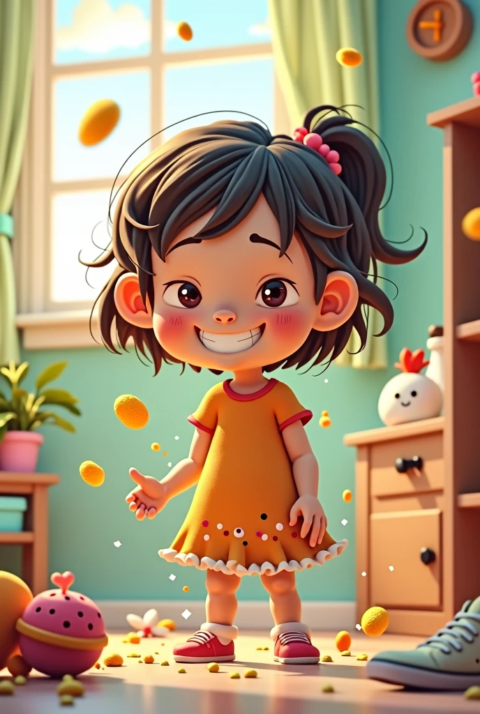 best image, 8k, detailed drawing, dainty, Attractive and dynamic representation, five years old, Beautiful girl , in a doctor&#39;s office happiness