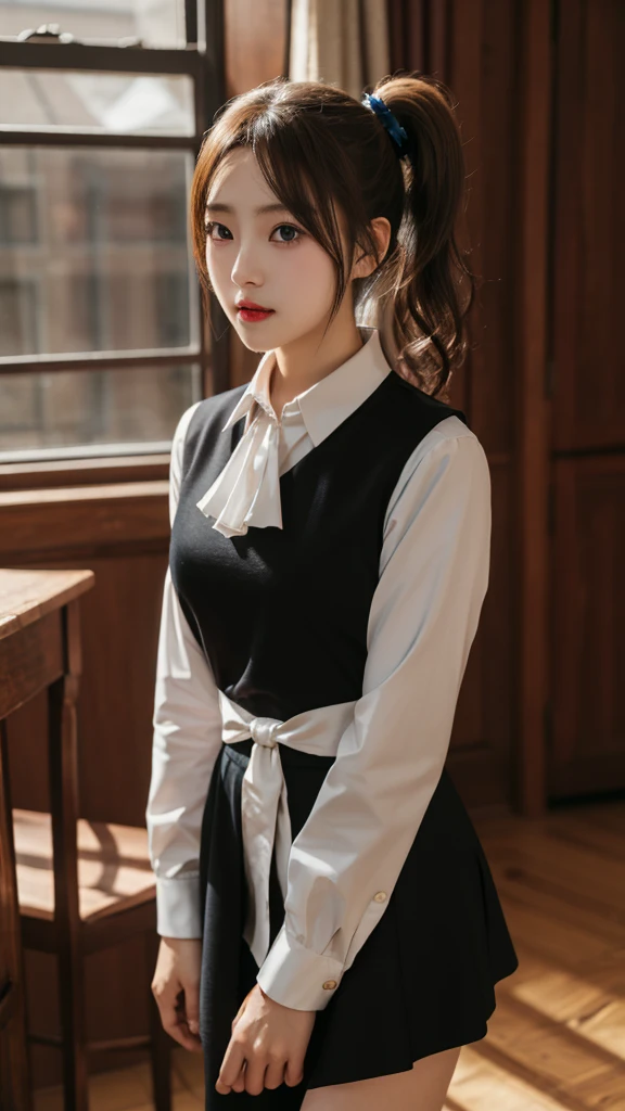 (masterpiece, Highest quality:1.2), One girl, alone,bony body、15 years old