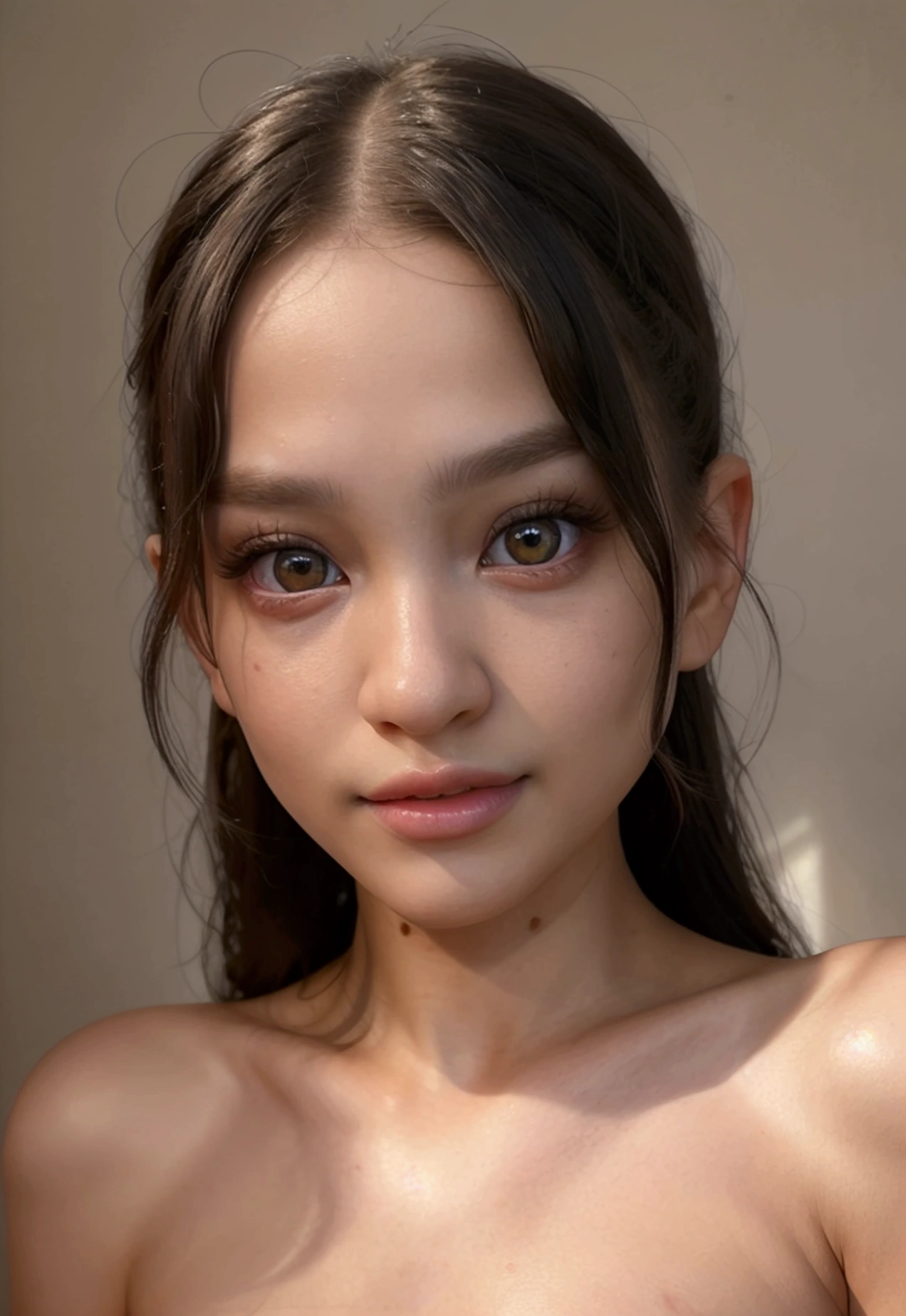 a small Guava humanoid teen Girl 18 years,(best quality,4k,8k,highres,masterpiece:1.2),ultra-detailed,(realistic,photorealistic,photo-realistic:1.37),detailed eyes,detailed lips,extremely detailed face,longeyelashes,art,vibrant color, nice tits, bedroom,offene Unterwäsche 