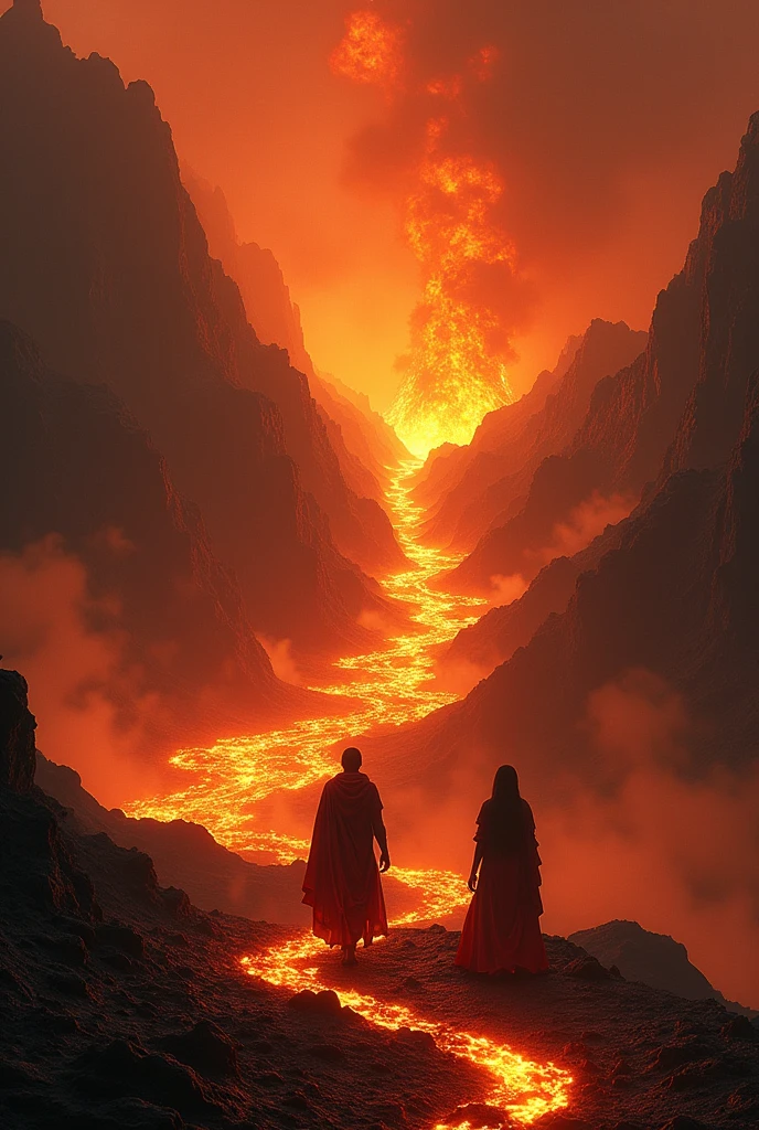 A couple Fighter Spaceship flying over explosions beneath, a silhouette of an old warrior father with his daughter from Vietnam who are standing on a mountain with the wind blowing the daughters hair and the fathers jacket, concept art wallpaper 4k, sci-fi fantasy wallpaper, sci fi artwork, detailed sci-fi art, beautiful sci fi art, spaceships in the cloudy sky, concept art artwork masterpiece, concept art 4k, concept art 4 k, sci fi concept art, mystical sci-fi concept art, fire, explosions, debris, dirty, pink trees