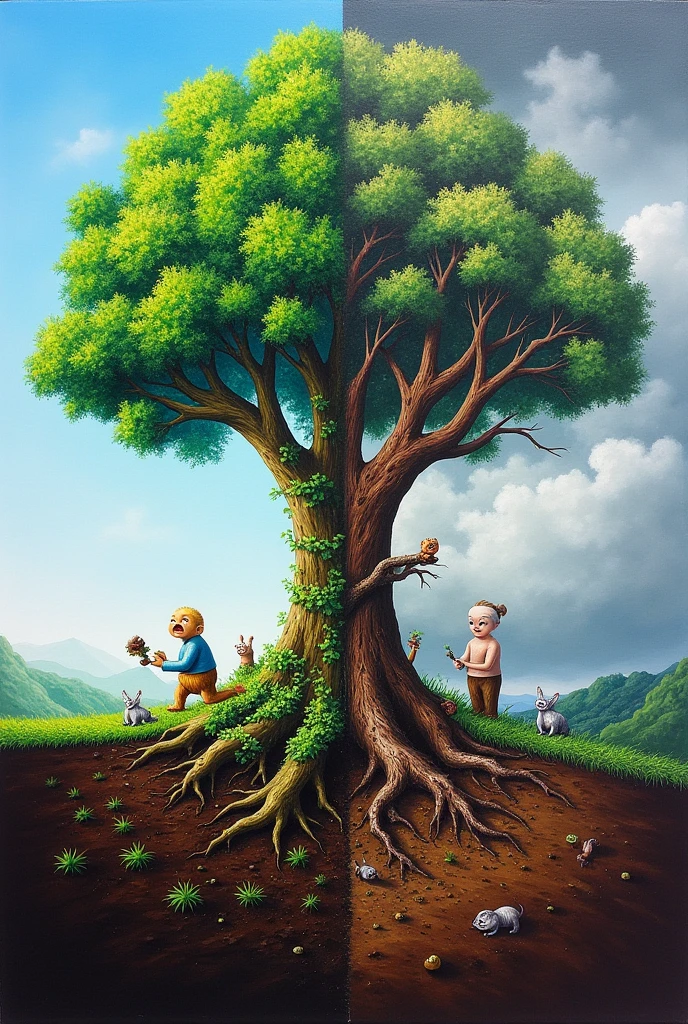 I would like to see a acrylic painting (as if it is painted by an ...
