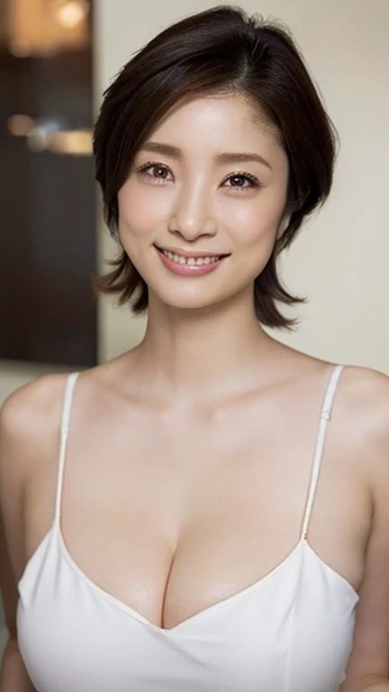 (最high quality), (Aya Ueto), (whole body写真:1.4),smile、Beautiful mature woman,masterpiece,Very detailedな,Japanese,Camel Toe:1.21, (最high quality:1.4), (Realistic:1.5), (masterpiece:1.2), (Improved quality:1.4), finely, Beautiful Face,(とてもBeautiful Faceのディテール), (最high quality Realistic skin texture:1.4),Very detailed, Symmetrical eyes, First Person View, (masterpiece:1.3), High resolution, Very detailed, Beautifully detailed face, Pale skin,Short Hair, Straight Hair, Detailed hair texture, Light and shadow are clear, Professional Cinema Lighting, Highly detailed face そして skin texture, Natural neck length, (Beautiful Hそしてs), (Fair skin:1.2)、Cleavage、Big Breasts、Saggy breasts, 垂れ下がったLarge Breasts、 Heavy chest, charm, Written boundary depth, (Big Breasts:1.4),　細いNipples, topless, Browsing Caution,Large Breasts,Nipples, Cleavageを強調する,Large Breasts、Cleavage,(Saggy breasts:1.8)、(Cleavage:1.3),(Focus on the chest:1.3)、(topless:1.2)、Curvy body type, Accurate手足, Perfect body, Accurate, Anatomically correct, (Wide Hips), (Perfect Anatomy:1.2),Pussy,Big Hips,Huge buttocks,whole body,pubic hair,black々としたpubic hair ,(excessive pubic hair),Plump body,Long legs:1.5, Sexy thighs, Sexy ankles，High waist,null,high quality,Realistic, Standing on the floor, indoor