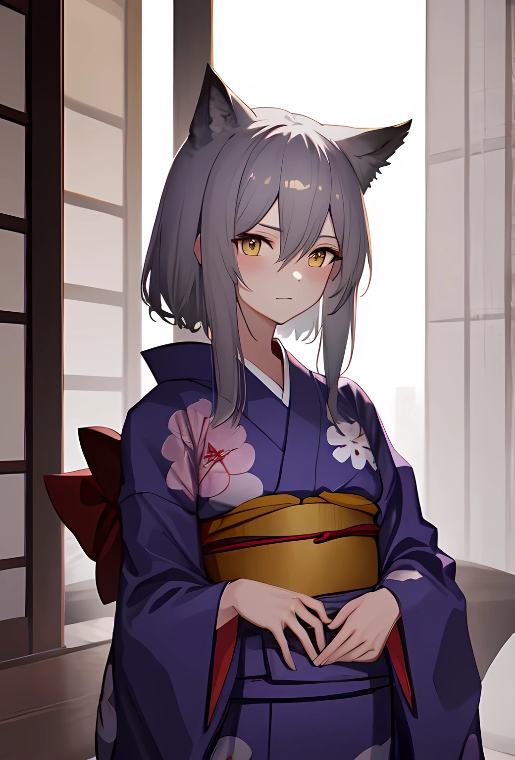 best quality, masterpiece, highres, solo, (projekt_red_arknights:1.10), (yukata:1.30), (kimono:1.15), 22 