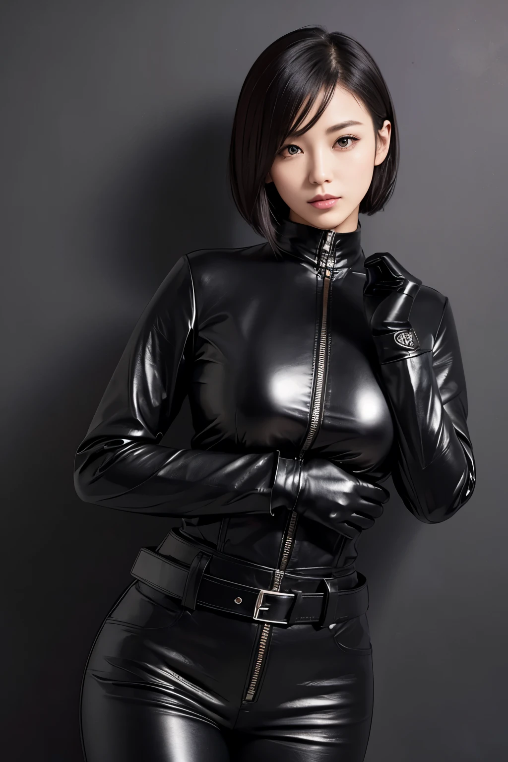 Nakid,slave,rubber,black corset,catsuit,collar,nsfw,((highest quality, 8k, masterpiece: 1.3)), crisp focus: 1.2, beautiful woman with perfect figure: 1.4, slender abs: 1.2, wet body: 1.5, highly detailed face and skin texture, detailed eyes, double eyelids, very short hair,