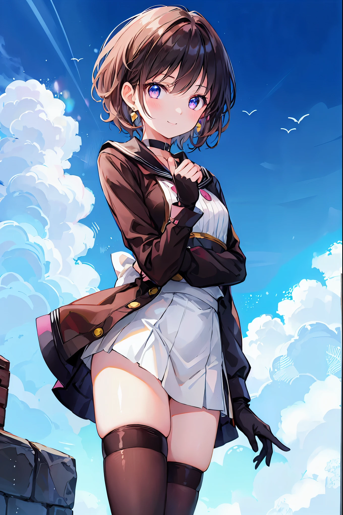 (Masterpiece, top quality, high resolution, realistic photo, realistic looking skin:1.1),
(Her skirt is so short you can almost see her panties:1.8),
(She has a smirking smirk on her face:1.5),
(She is wearing a red turtleneck long-sleeved knit: 1.5),
(She is wearing a navy blue pleated miniskirt:1.5),
(She is wearing brown middle boots: 1.8),
(Her panties are white simple cotton:1.5),
(She has medium black hair: 1.5),
(Location: amusement park:1.5),
1 Japanese girl, solo, full bodied esbian, beautiful eyes, glowing eyes, glowing thighs, NSFW