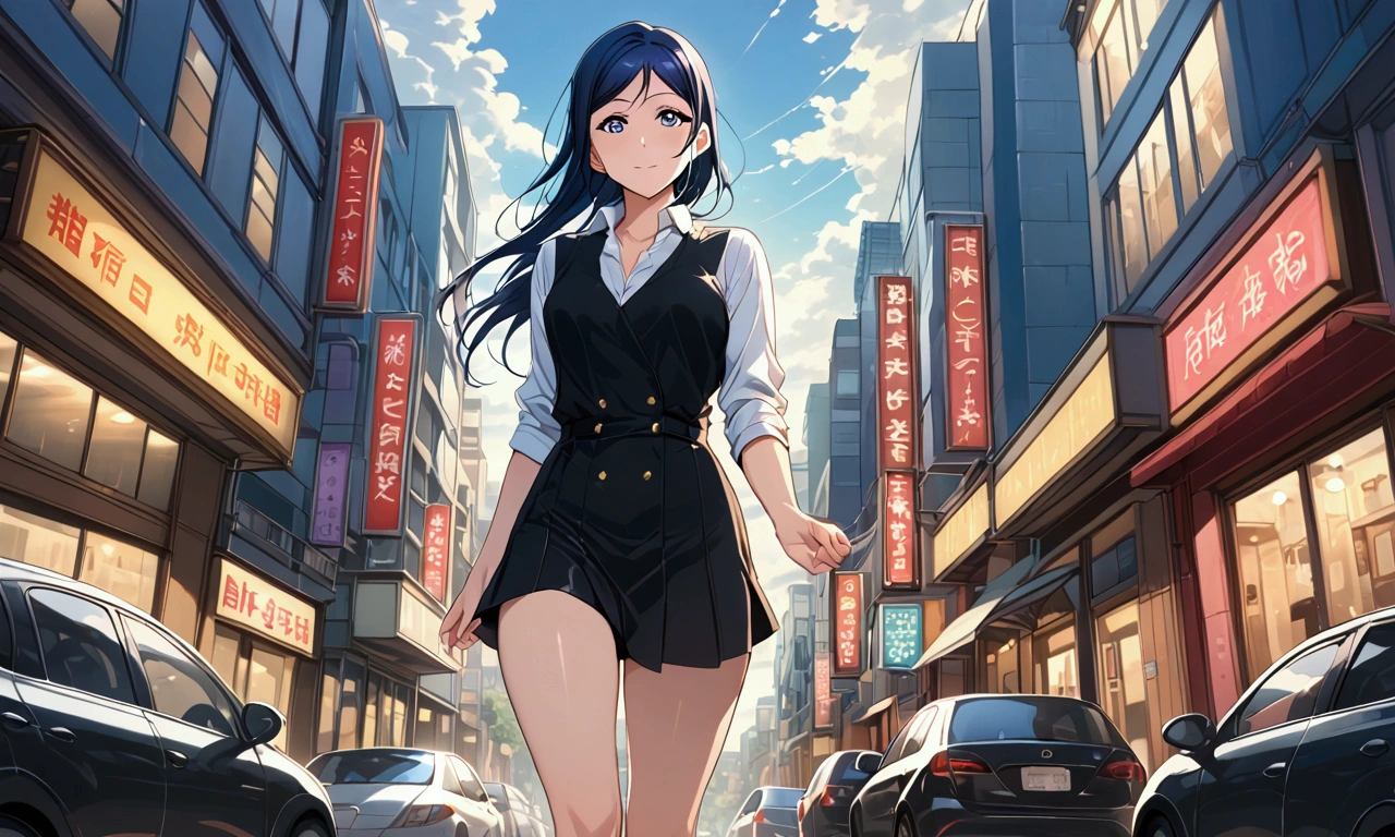 Love Live adult Kanan Matsuura, masterpiece, highest quality, figured, solo, The city where you are touched naughtily