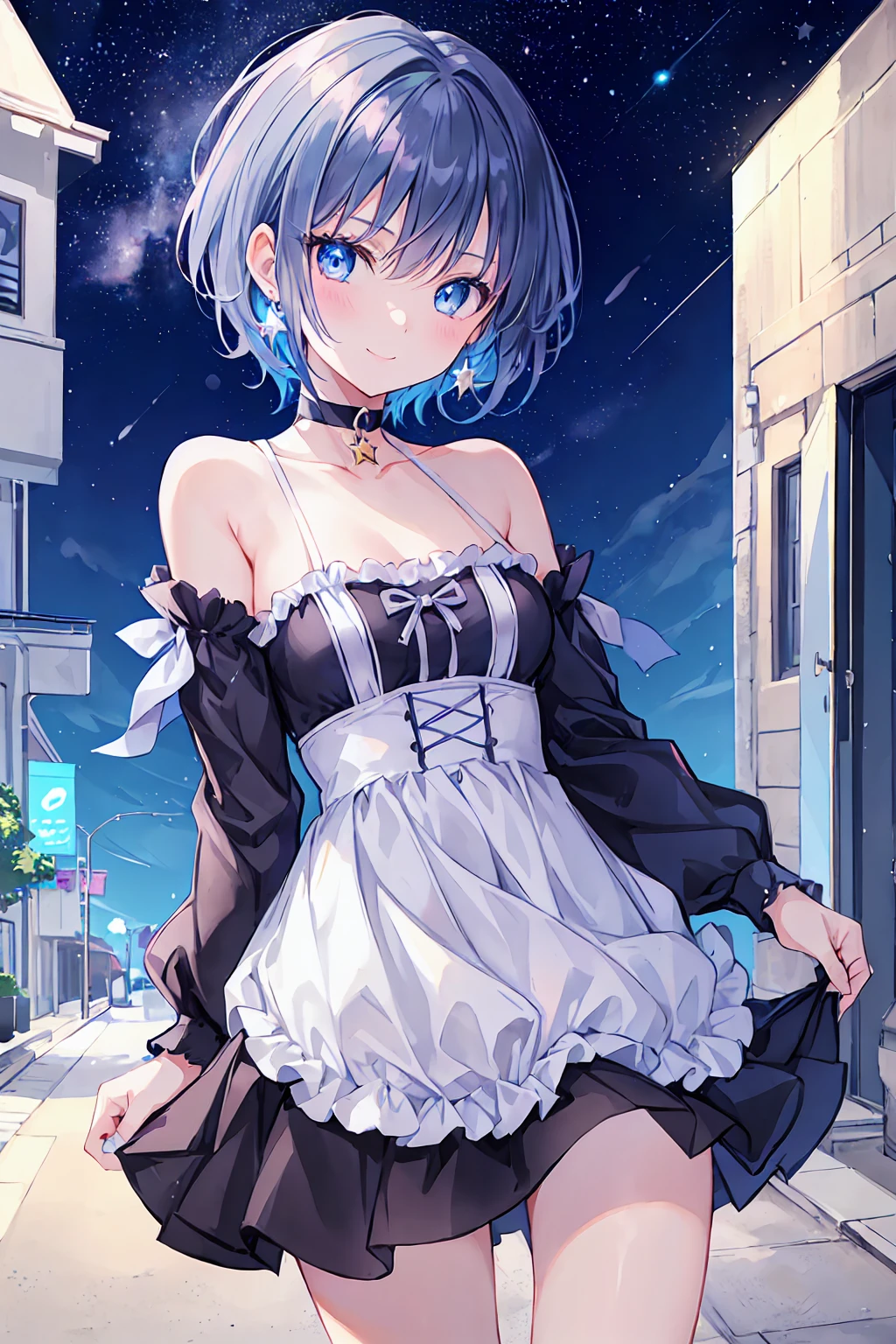(Tabletop.Highest quality).(Dynamic Angle). (CG paintings with attention to detail),(Perfect Image)、Comic Strip.shape.1 Girl.Detailed face、Perfect Face.Delicate face、Swimsuit and white shirtを着た可愛くて繊細な女の子、Rough skin、Silver Hair、length、Beautiful red eyes、繊細でBeautiful Eyes、Beautiful Eyes、Reflected Eyes、smile.(Looking at the audience:1.3).(Face is a little red:0.8)、8k wallpaper、Cowboy Shot、reflected light、Most detailed、Complex、((With a delicate sea as a background、Night Sky、season summer))、Rough skin、Fine skin、(Super Resolution)、((Swimsuit and white shirtを着たかわいい女の子))、((Beautiful sea))、((Swimsuit and white shirt))