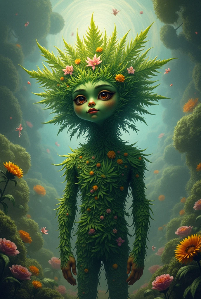 weed head drawing 