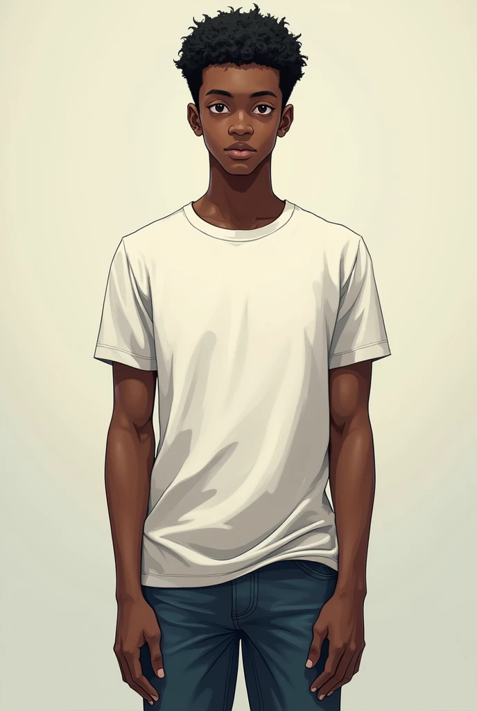 1boy, dark skin, male, super short hair, brown eye