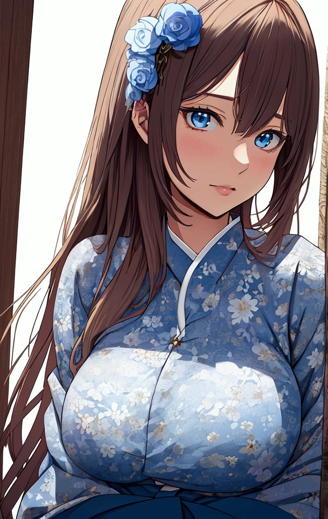 Full body image, Japanese Anime, high quality, 最high quality, Realistic, RAW Photos, Realistic, Ultra-realistic 8K CG, Ultra Detailed, High resolution, masterpiece, 1 girl, 1, Beautiful face of a woman, Soft Face, elegant, Long Hair, blue eyes, Light blue eyes, close, Intricate details, Detailed Texture, Delicate details, front , Natural female body, sexy, Very beautiful young woman&#39;s face, Big Breasts, NSFW