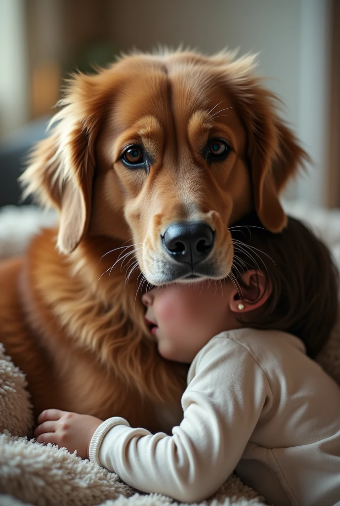 Photo of dog with baby