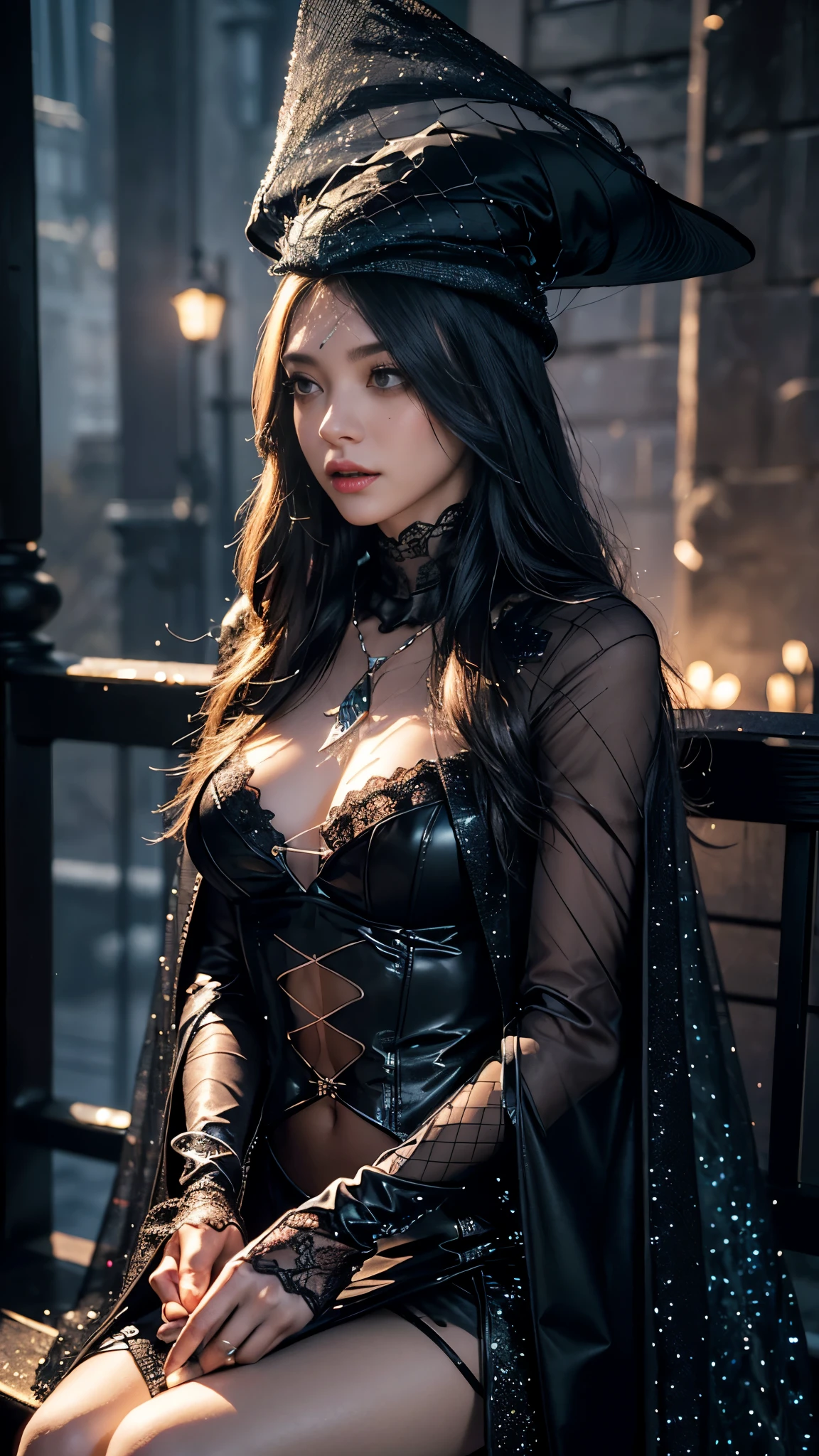 Are you okay、(Best illustrations)、8K UHD resolution、Intricate details、最high quality、Realistic、Ultra-detailed、Best lighting、Best Shadow、Soft lighting、Ultra HD、Dungeons and Dragon、cave、Dungeons、 Necromancer、night、Dark Style、Succubus、Devil's Daughter、Bat Wings,(((Devil horns)))、((((Black-rimmed round glasses))))、(((Huge boobs)))、(Devil's Tail)、(Red eyes glow:1.6)、masterpiece、Beautiful Face、Tyndall effect、Photo Real、(High Definition Skins:1.2)、8KUHD、Digital SLR、high quality、picture、High resolution、 Absurd、Ponytail Distortion、The optimal ratio is four fingers to one thumb、1 girl、hair ornaments、赤い輝くgemのネックレス、gem、Beautiful expression、Body Up、Big breasts are important、Tight waist、Wide ass、Tyndall effect、Photorealistic、(High Definition Skins:1.2)、