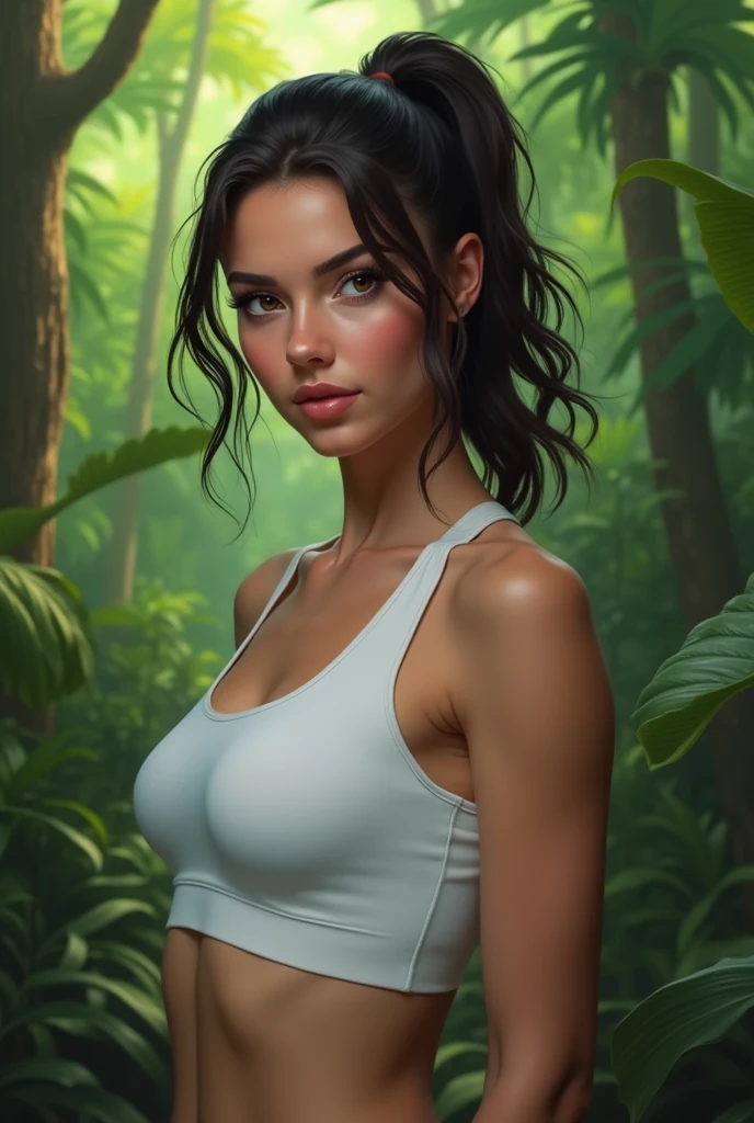 (Sexual penetration,slow and passionate),best quality bending over side portrait, nude adult woman, sharp focus on luscious body,beautiful realism, radiosity,real texture,real body physics,soft areola bosom exposed,wet and sensual rain forest,masterpiece 