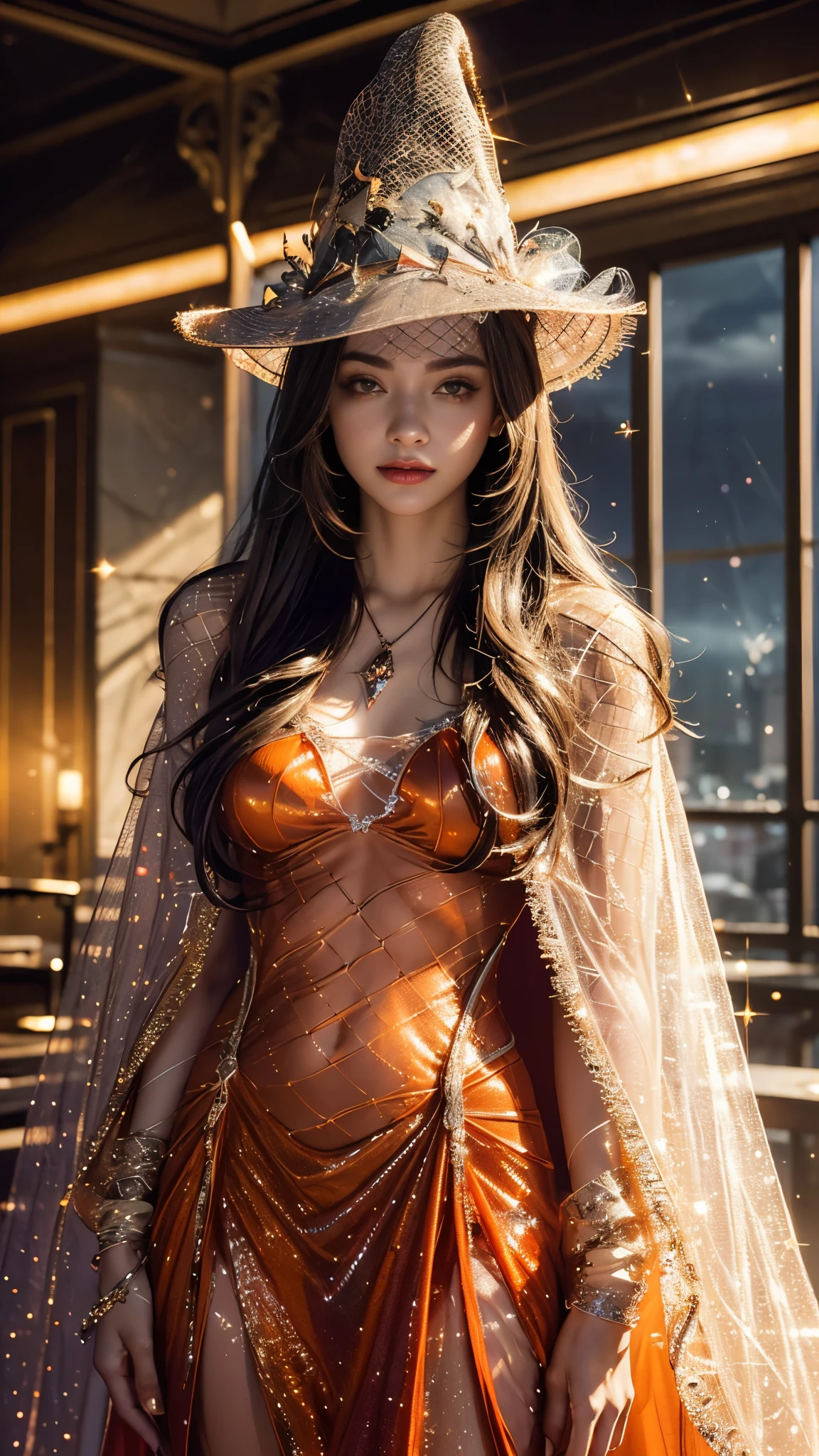 a beautiful elf woman, hyper-realistic, photorealistic, extremely detailed face, beautiful detailed eyes, extremely detailed lips, long eyelashes, hooded cloak, sexy monokini, large breasts, large buttocks, standing on a beach, ocean waves, golden hour lighting, cinematic, highly detailed, 8k, masterpiece