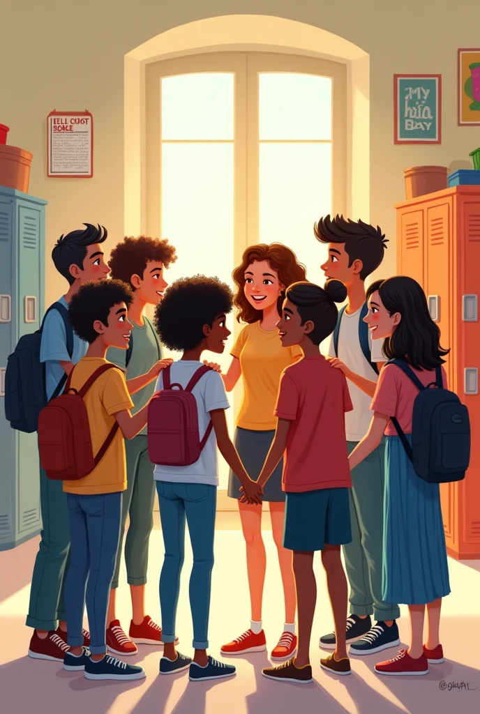 Create an image that conveys education, peace, and a fight against school violence, and includes the message "Forjando un futuro mejor y un ambiente más seguro" in Spanish.