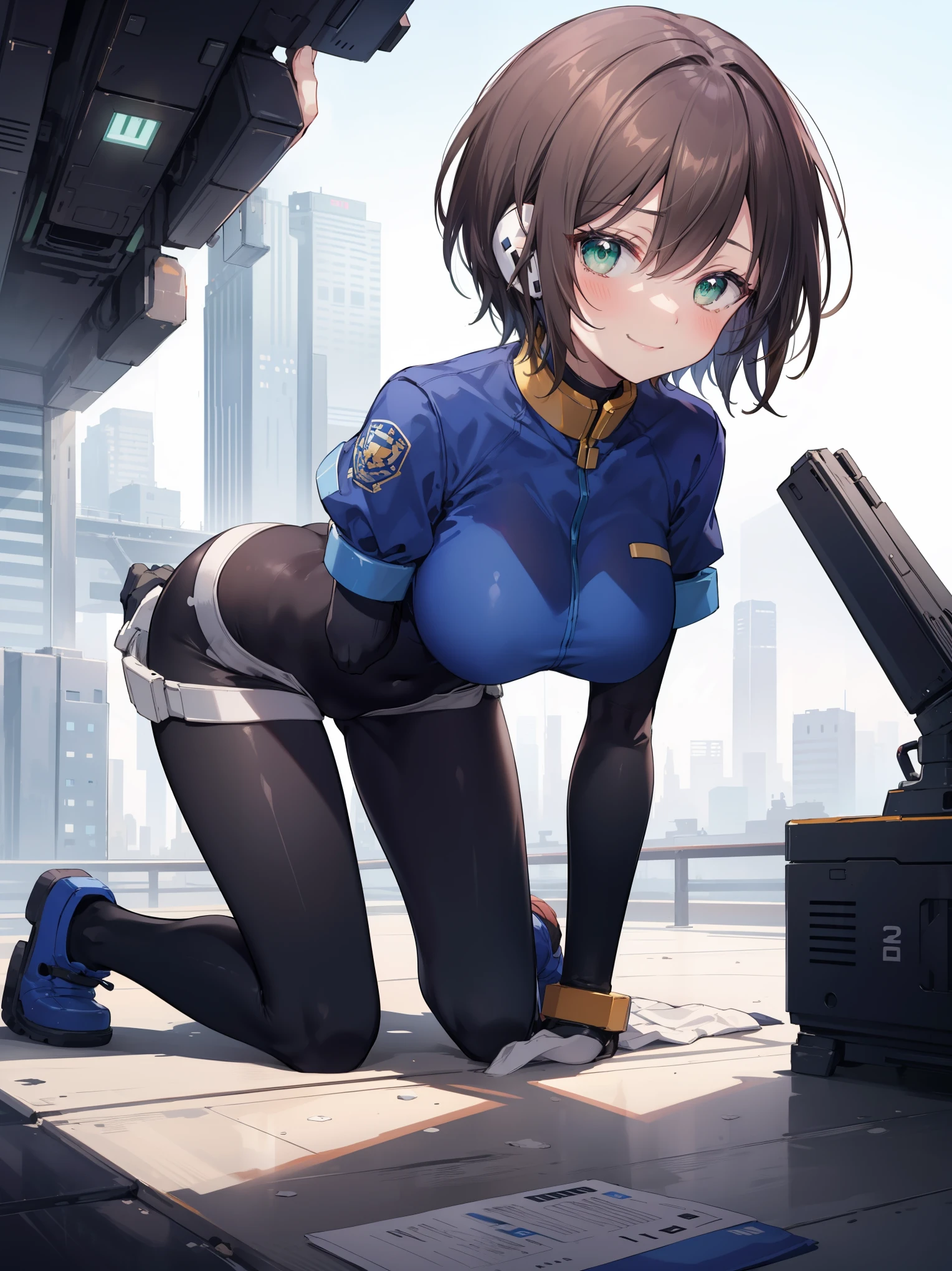 high-definition images, atmospheric perspective, 8k, super detail, accurate, best quality, focus on the panties, (((straddling to hit her crotch against the exposed pipe for masturbation, touch her crotch with her hand))), (drooping eyes, realistic skin, eyes with realistic sizing), joying ecstasy, shame, smile, dark brown pupil, ((elaborately designed luxury panties for adults, panties high definition images, draw panties with super precision)), thin thighs, eccentric pose, slut, (angle from back below), (in the factory, many machines), hair up, sweat, spread her legs,