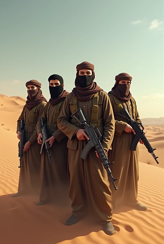 Arabs with AK 47 and RPG weapons