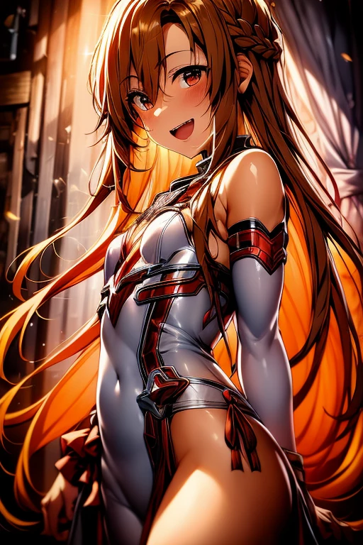  1girl, asuna_blood, red bikini, o-ring, thong, short shorts, red shorts