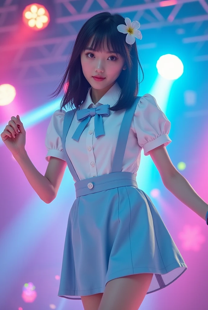 8k, Highest quality, High resolution, Vibrant,((The exact number of fingers:1.5))、((Euphoric look))、((orgasm:1.0))、((Smile:1.15))、((特に股間がsweatingして滴る:1.3))、((translucent:1.5、肌に張り付いて身体のシルエットが判る襟付きのセーラー服'S字型のようなボディSーツ:1.5))、White and navy blue、ribbon、Sailor hat、Double frill garter、Very cute girl、10th Generation、Part of an idol group、(((At a concert「ザ☆ピ〜S!」Dancing)))、Spread your legs wide apart, Pull your hips back, Arch the upper body, Place your left hand on your hip.、The right hand salutes with two fingers、Hair is moving、Sポットライト、Professional Lighting、Cinematic Light、3D、
(RAW Photos、Highest quality)、(Realistic、Photorealistic:1.3)、Highest quality、masterpiece、Very delicate and beautiful、A hVery detailed、Hmph、Sense of unity、2k wallpaper、growing up、Beautiful in every detail、masterpiece、A light smile、Highest quality、HVery detailed ticker Unity 8k wallpaperS、Large file size、Super detailed、High resolution、Very detailed、((The exact number of fingers:1.5))、((Euphoric look))、((エクSタシー:1.6))、((Smile:1.15))、((sweating:1.4))、((translucentの:1.55))、((肌に吸い付く襟付きで体のシルエットを美しく見せるライトピンクパープル色のセーラー服型ボディSーツ:1.5))、(Purple and pink)、ribbon、Sailor Hut、Double frill garter、Very cute girl、10th Generation目、Part of an idol group、(((At a concert「ザ☆ピ〜S!」Dancing)))、Spread your legs, Pull your hips back, Warp your upper body, Place your left hand on your hip.、The right hand salutes with two fingers、Hair is moving、((orgasm:1.6))、Sポットライト、Professional Lighting、Cinematic Light、3D、Audience'perspective、