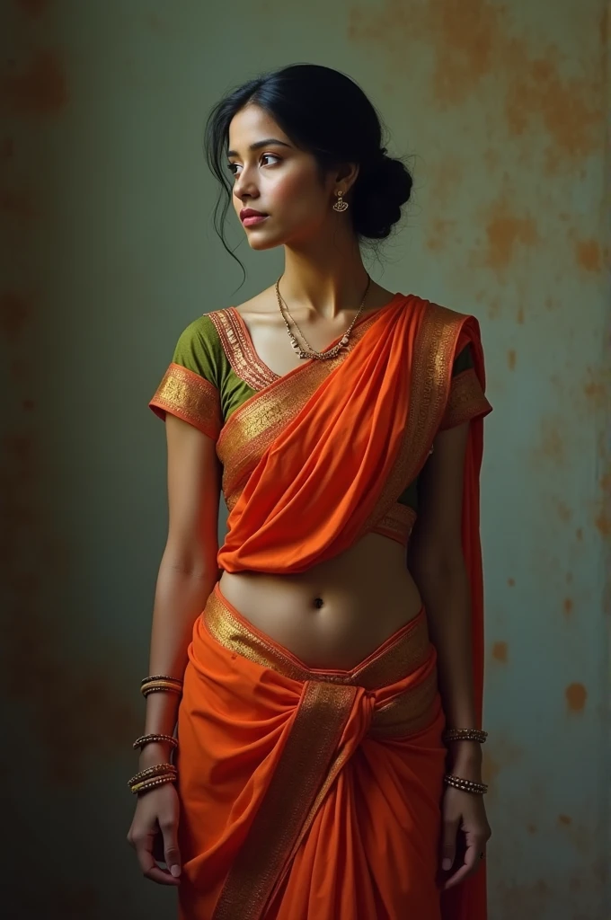 Indian girl in saree holding her privates desperate to pee, poop
