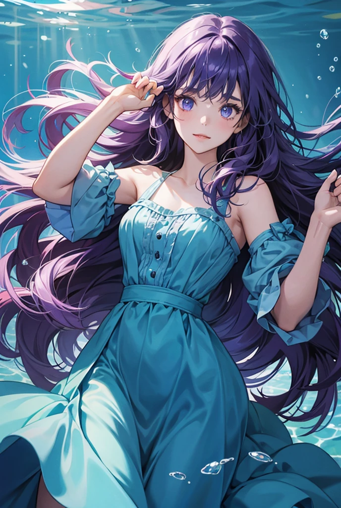 {{Best Quality}}, {{masutepiece}}, {{Ultra-detailed}}, {Illustration}, {Detailed light}, {extremely delicate and beautiful}, girl with, Cute face, Upper body, Two legs, long-one-piece dress, {Beautiful detailed eyes}, Stars in the eyes, messy floating hair, Colored inner hair, Starry sky adorns hair, {Lots_in the_Big_Colorful_Bubble}, [pearls], [Galaxy], depth of fields