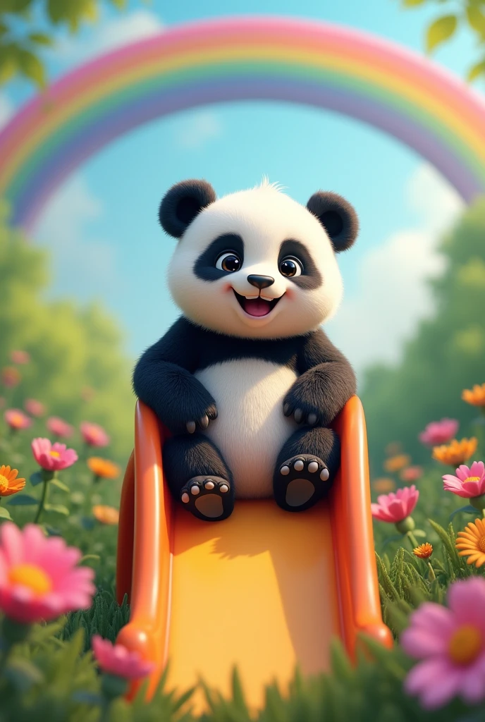 AN ENCHANTED PLACE WITH A PANDA DOING A BACKFLY 

