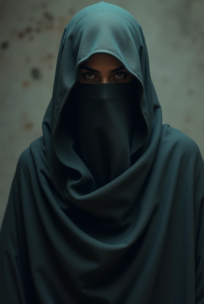 Afghan woman in burka, and a gag in the mouth area